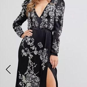 NWT Asos Edition Satin Beaded Gown